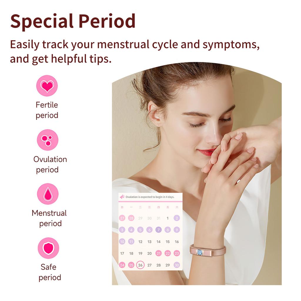 Smart Bracelet for Women Heart Rate Blood Oxygen Monitor Sport Fitness Tracker Step Counting Waterproof Fashion Smart Wristband