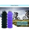 Taza de Agua de Silicona Botella de Agua para Exterior Plegable Portátil Reutilizable Vaso Telescópico Botella de Agua de Viaje para viajes deportivos al aire libre