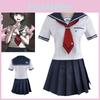 Danganronpa Another Episode Naegi Komaru Elegant White And Navy Blue Uniform Skirt Cosplay Costume With Sock
