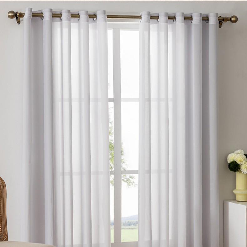 Cremefarbene Leinenmischung Transparente Vorhänge für Schlafzimmer und Wohnzimmer