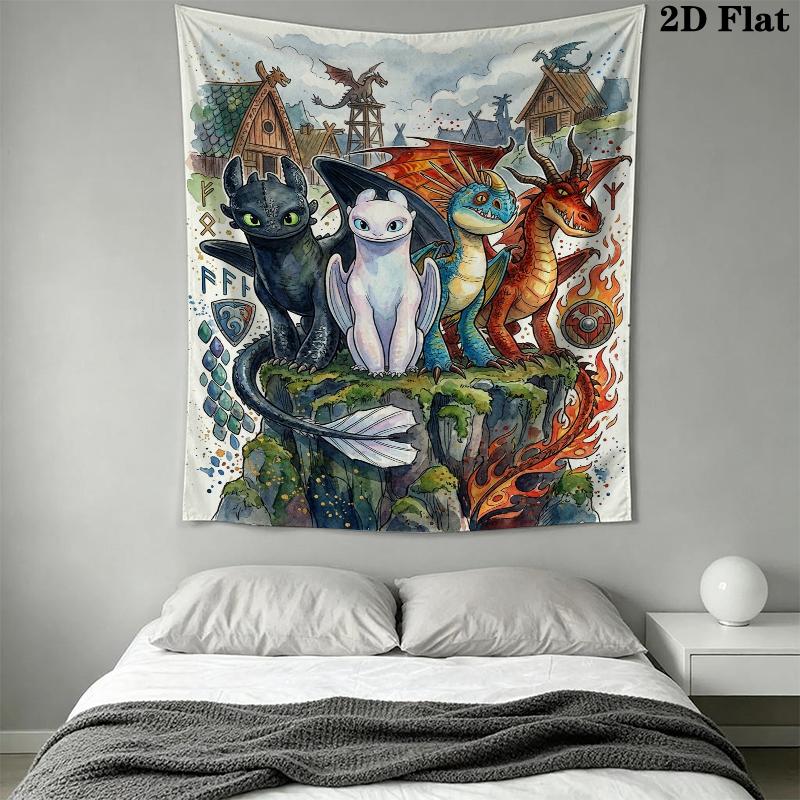 Come Allenare un Drago Arazzo da Parete Appeso Estetico Coperta in Tessuto Stampato Arazzi Decorativi per Camera da Letto Soggiorno Arredamento per la Casa