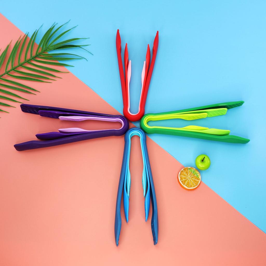 3Pcs/Set Plastic Food Tong Kitchen Tongs Non-slip Cooking Clip Clamp BBQ Salad Tools Grill Kitchen Accessories