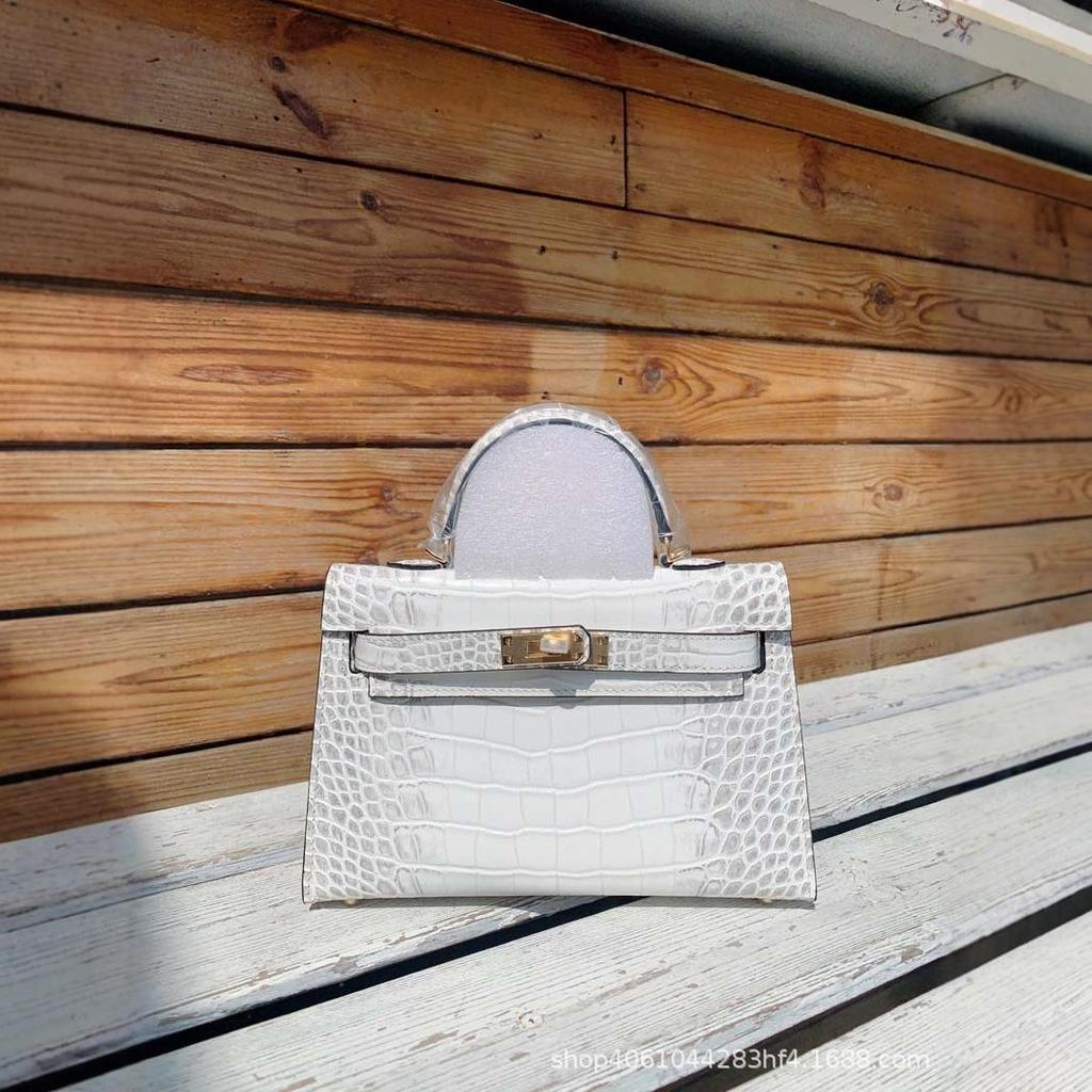 Bolsa de alta costura Himalaia segunda geração feminina couro com padrão de crocodilo bolsa de mensageiro portátil mini