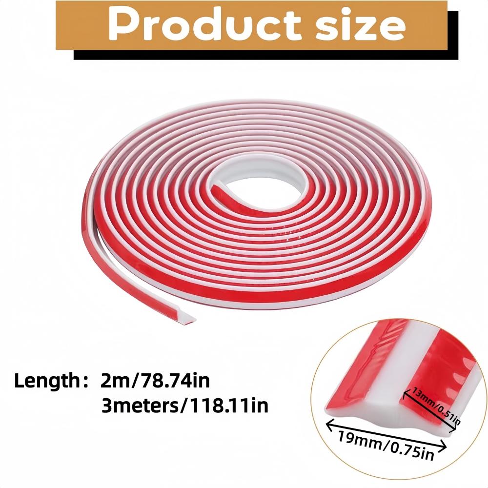 1pc 2m/3metersX19mm Peel and Stick Baseboard Molding Trim Flexible Self-Adhesive Wall Base Moulding Trim Caulk Strip