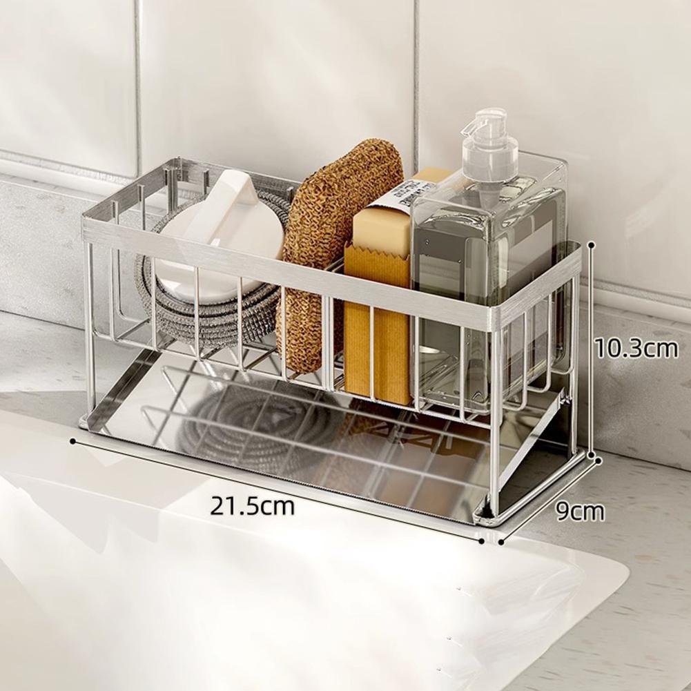 Kitchen Counter Organizer Compact Sink Organizer Compact Design Dedicated Compartments Elegant Aesthetics Space Optimization