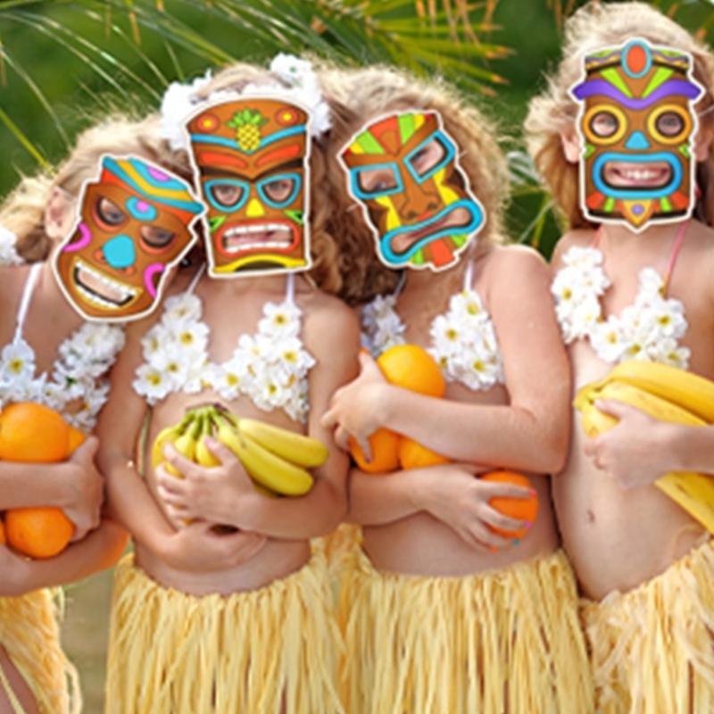 Classroom Project Island Masks, 12 Pack Paintable Paper Pulp Mask Set for Student Art Activities, Summer Party Crafts and Family DIY Use