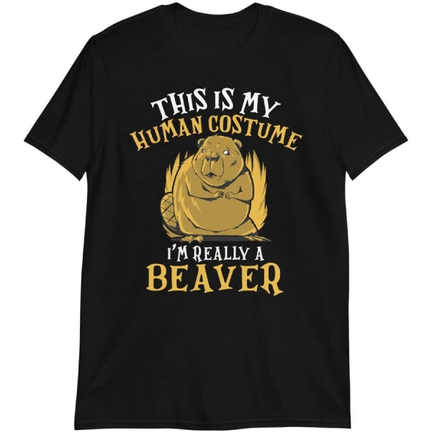 This is My Human Costume I m Really A Beaver Easy Halloween T-Shirt XXXXXL разноцветный