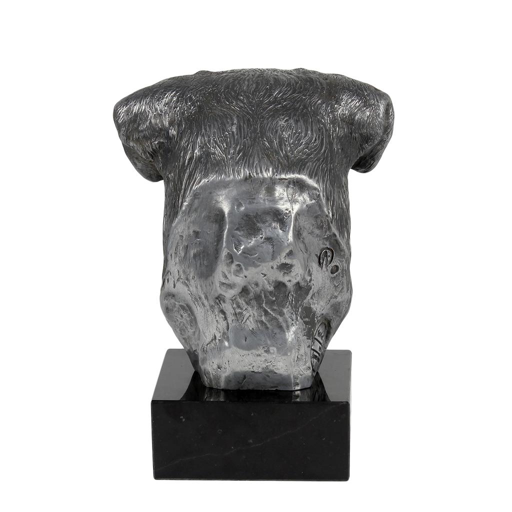 Border Terrier - Figur auf Marmor, mit silbernem Metall überzogen, handgefertigt, Marke Art-Dog