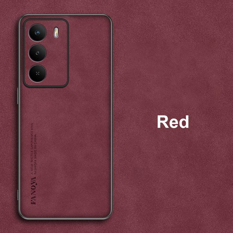 

For Realme 14X Case Luxury PU Leather Phone Case For Realme14X 5G Back Cover Matte Silicone Shockproof Full Protection Coque For Realme 14X красный