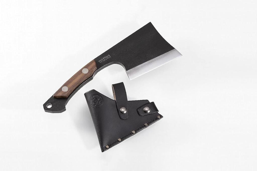 Takihi Ax Black with Leather for Outdoor Use 115mm, Dyed, Case,