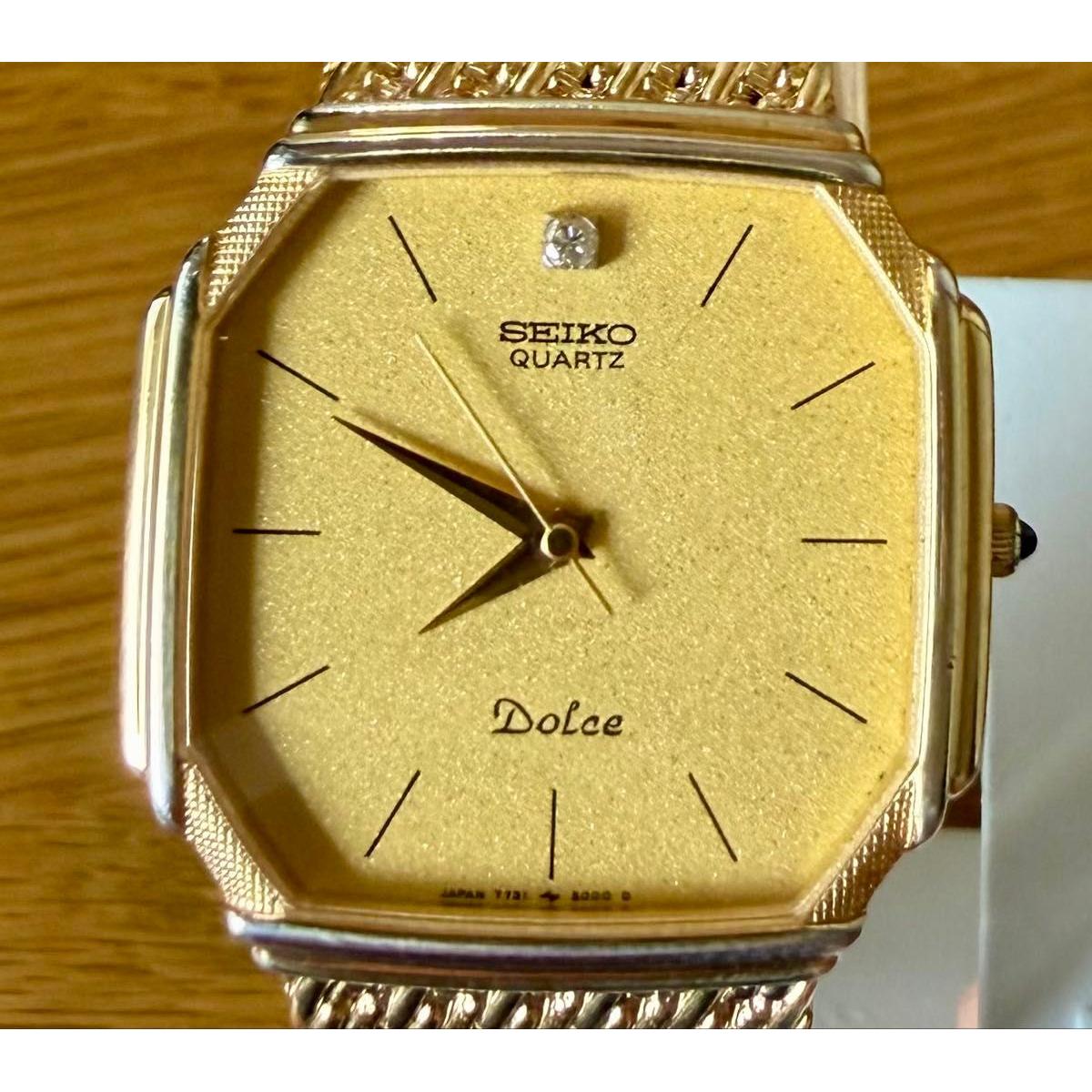 Used SEIKO Dolce Quartz 1P Diamond Gold Men s Watch 7731-5000