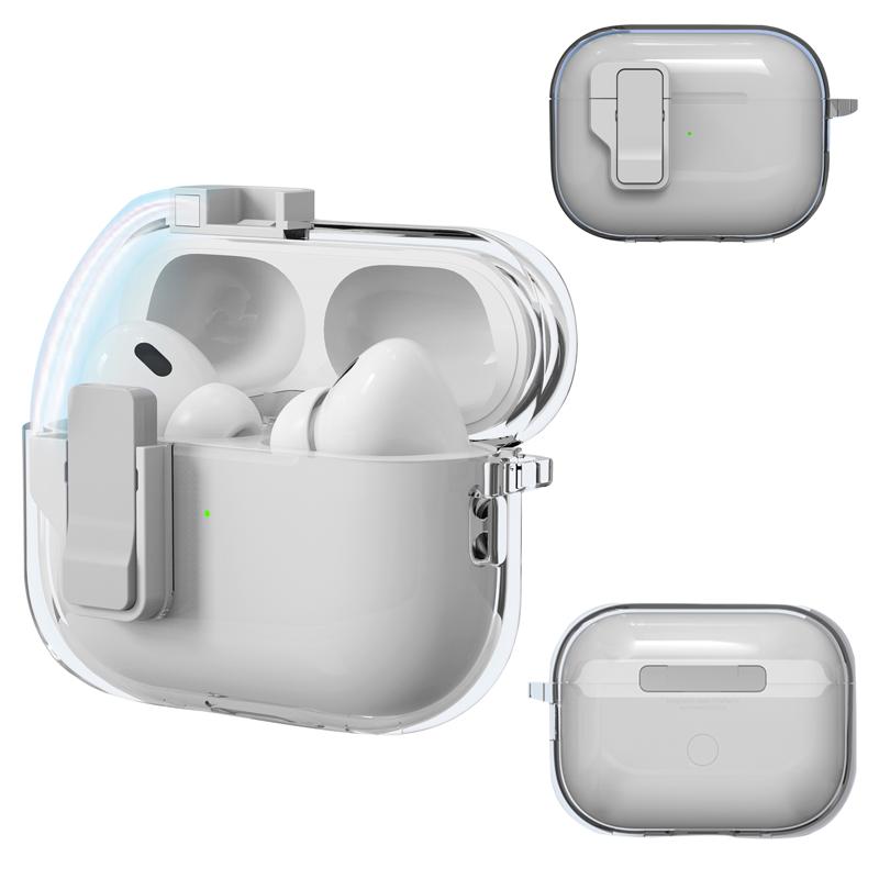 Magnetic Auto Switch Lock Protective Cover Transparent crystal headphone case For Airpods 4 case For Airpods Pro 2 3 1 case