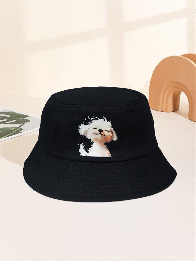 

Cute Cartoon Printed Bucket Hat for Outdoor Hiking Fashionable Sunshade Spring Summer New Arrival 56-58cm чорний