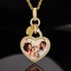 Personalized Heart Zirconia Photo Necklace - Custom DIY Frame Pendant
