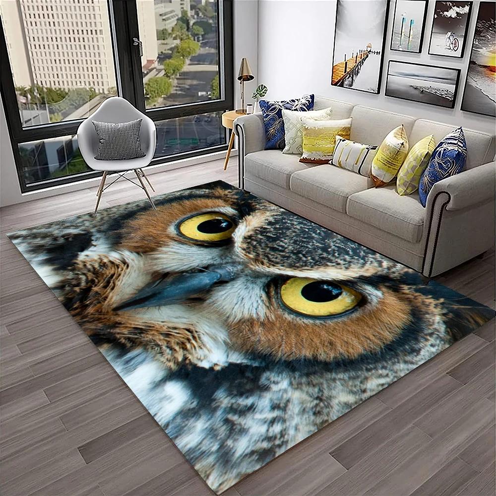 Urocza Sowa Seria 3D Kreskówkowy Dywanik do Domu Salonu Sypialni Sofy Kuchni Wycieraczka Dekoracja, Dywanik do Pokoju Dziecka Mata Podłogowa Antypoślizgowa