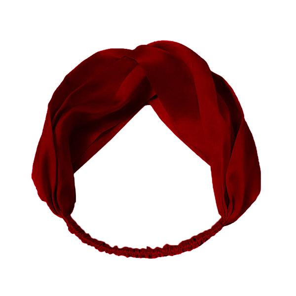 100% Mulberry Silk Headbands for Women Vintage Cross Elastic Head Wrap Hair Accessories 16 Momme