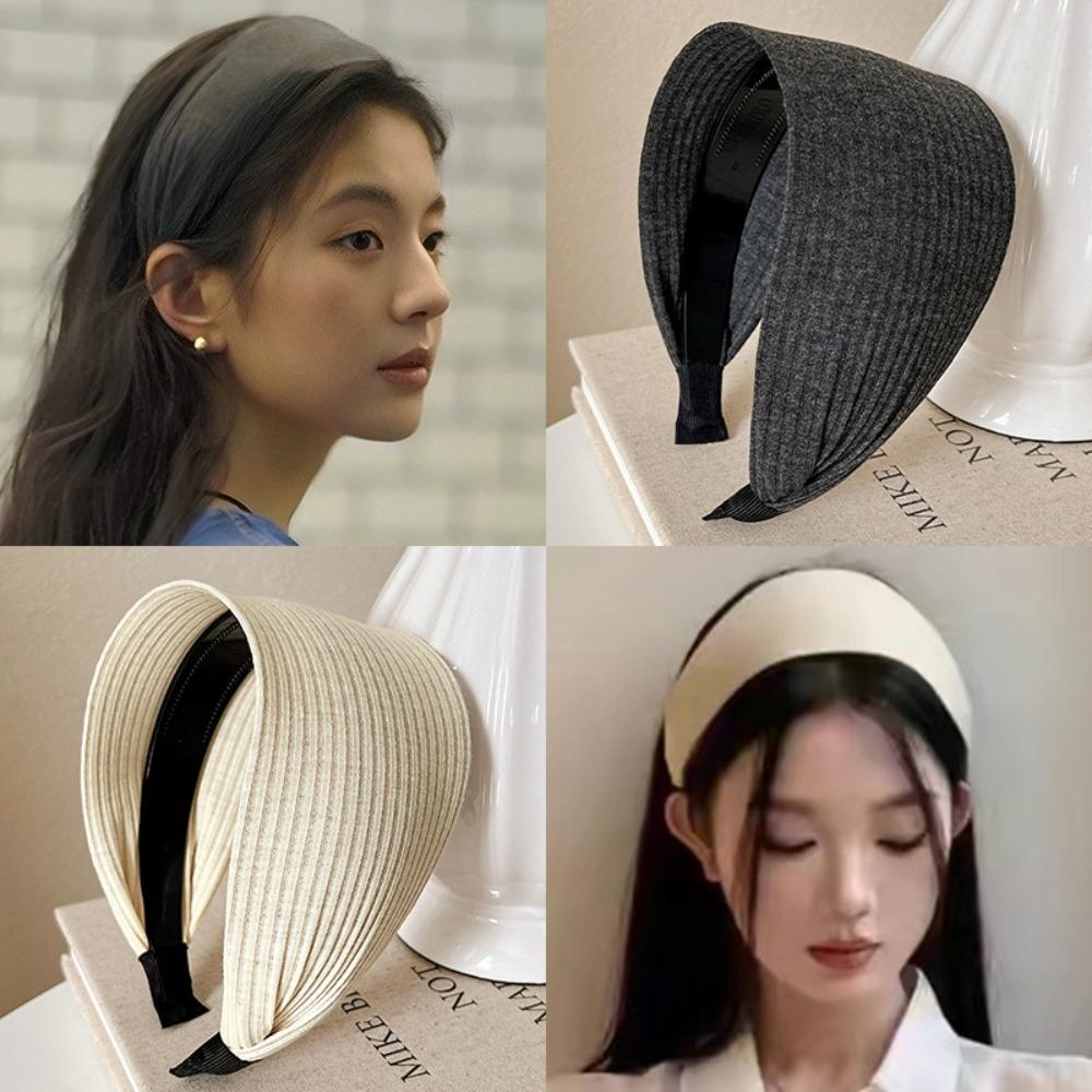 High-End Turban Headband Soft Head Band Trendy Wide Knitting Hairbands  Hair Accessories