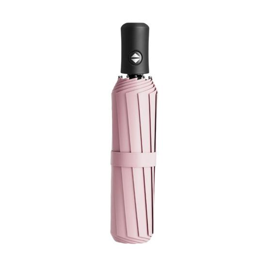 Guarda-chuva dobrável automático com cabo de mosquetão, Guarda-chuva de viagem com proteção UV contra chuva, Guarda-chuva portátil à prova de vento e chuva para mulheres e homens
