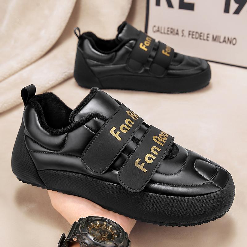 Fashion Black Sneaker Casual Men Designer Winter Plush Snow Shoes Fashion Down Upper Increased Internal Flat Platform Cotton Shoes Gray