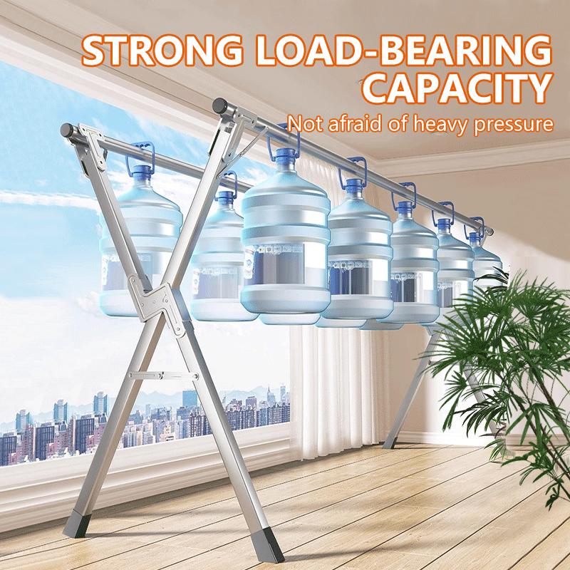 Складная сушилка для одежды, регулируемый металлический материал, двухполюсная конструкция, компактная сушилка для одежды слоновая кость