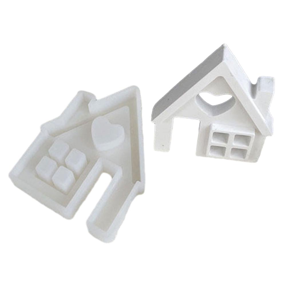 Dům s komínem Forma na svíčku Ručně vyráběná domácí silikonová forma Forma na pryskyřici Forma na výrobu vonných svíček pro DIY dekoraci