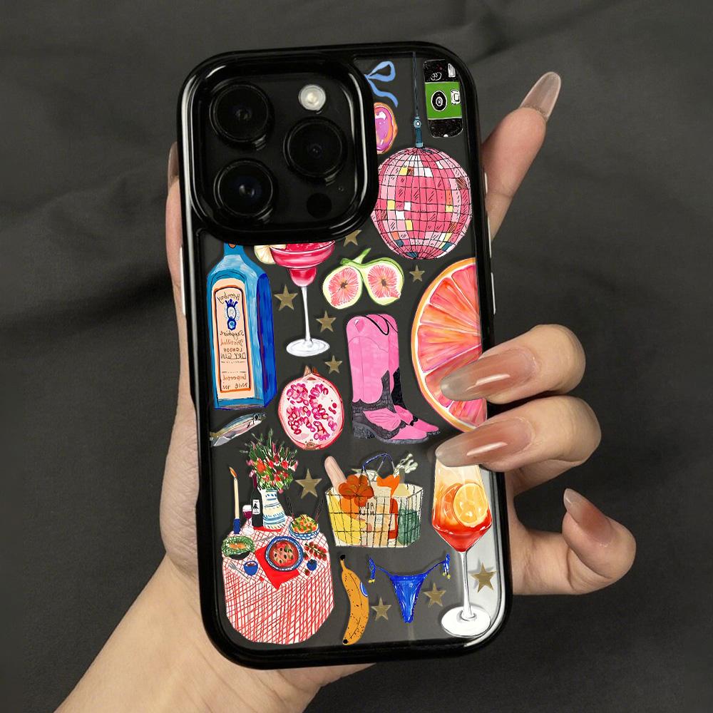 Acrylic Phone Case for iPhone 11 12 13 14 Pro 12 14 16 Pro Max for Samsung A16 A36 A56 S24 FE High-quality Painted Anti-fall Mobile Phone Case