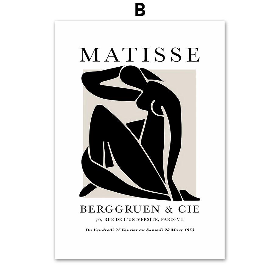 Boho Matisse Poster Beige Black Abstract Line Art Canvas Paintings Wall Print Pictures Bedroom Living Room Interior Home Decor
