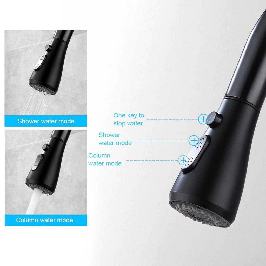 G1Celsius2 Modern 3 In 1 Filter Purifier Kitchen Faucet Double Handle PullOut Sink Hot Cold Water Tap(Electroplated )