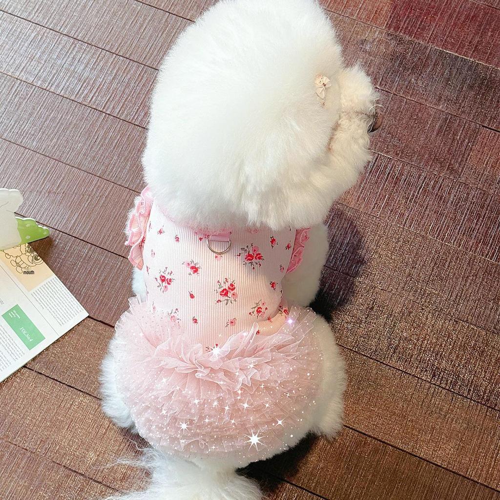Adorable Ice Silk Fluffy Pet Dress for Dogs and Cats