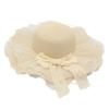 Bow Straw Hat Mesh Visor Sanya Beach Hat Women'S Thin Breathable Ins Wind Cool Hat