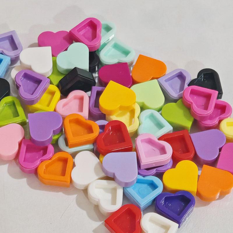 Non-Toxic Love Heart Shaped Small Building Blocks Part Moc 1X1 Smooth Bricks Mix Colors Diy Parts Compatible With Lego 39739