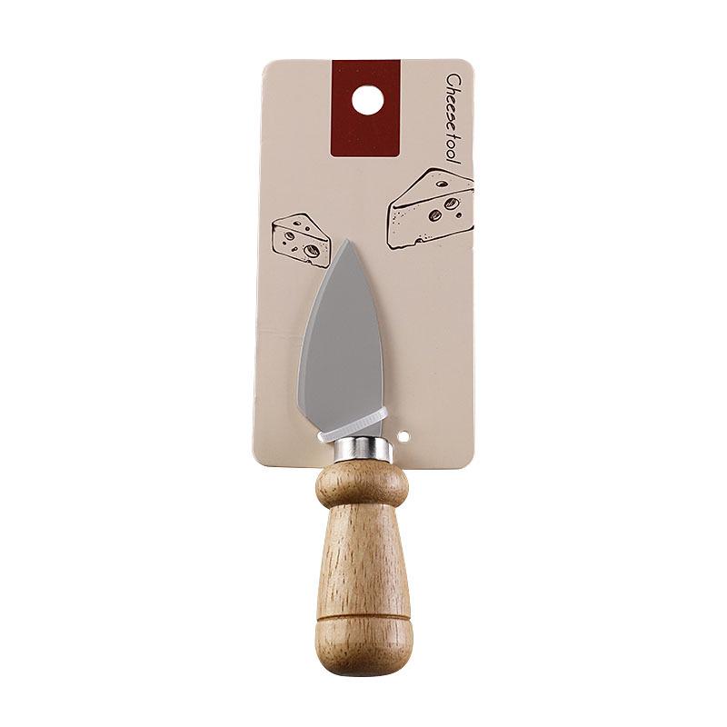 Stainless Steel Cheese Knife Set with Rubber Wood Handles