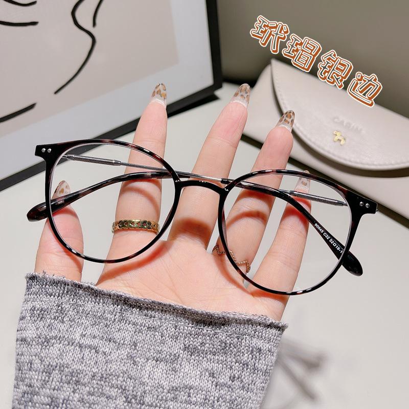 

JYL TS Round Glasses Women Blue Light Blocking Korean TR90 Plain 90045 A-5161 темный сланец серый