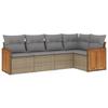 VidaXL Salon de Jardin avec Coussins 5 pcs, Canapés de Terrasse, Ensemble de Meubles de Patio, Mobilier d'Extérieur, Beige 3227627
