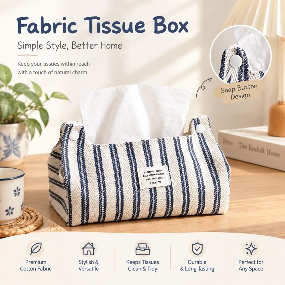 Fabric Tissue Storage Holder Dust Protection Facial Tissue Bag Facial Towel Bag  Vanity