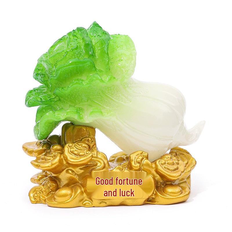 Fortune Cabbage Resin Ornament for Home and Car Decoration - Creative Gift