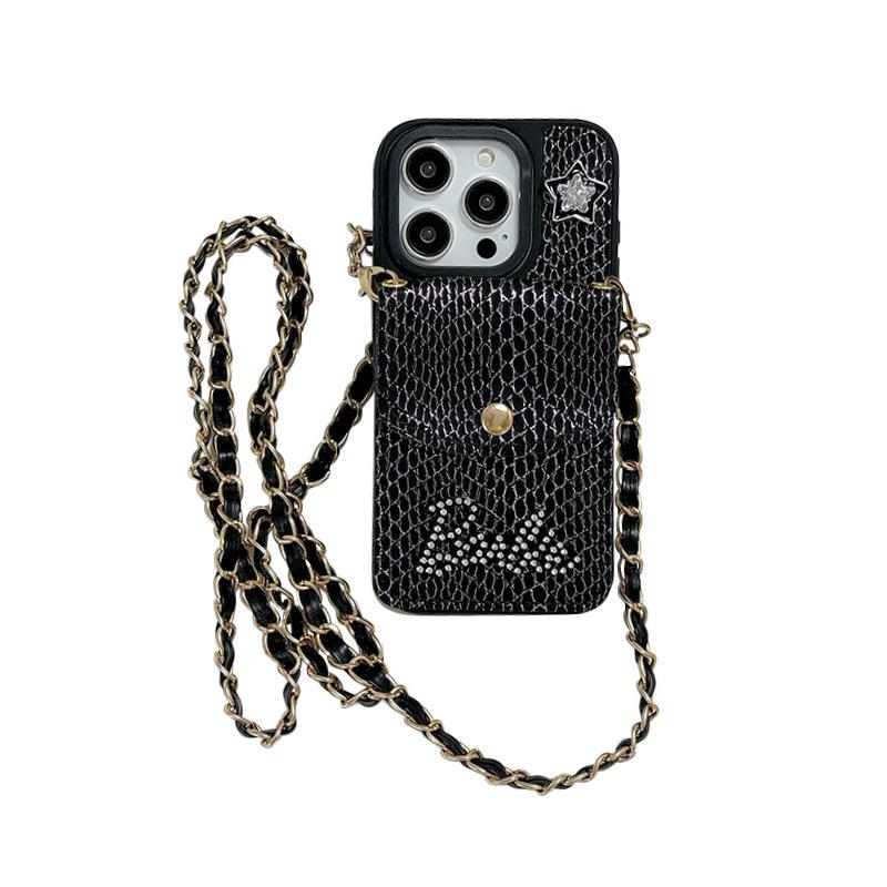 For IPhone17Air Snakeskin Wallet Card Holder Strap for Apple 16 Crossbody Rope 15promax Anti-fall 14