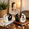 Minimalist Hugging Cat Sculpture 3D Printing Abstract Cat Figurine  Living Room