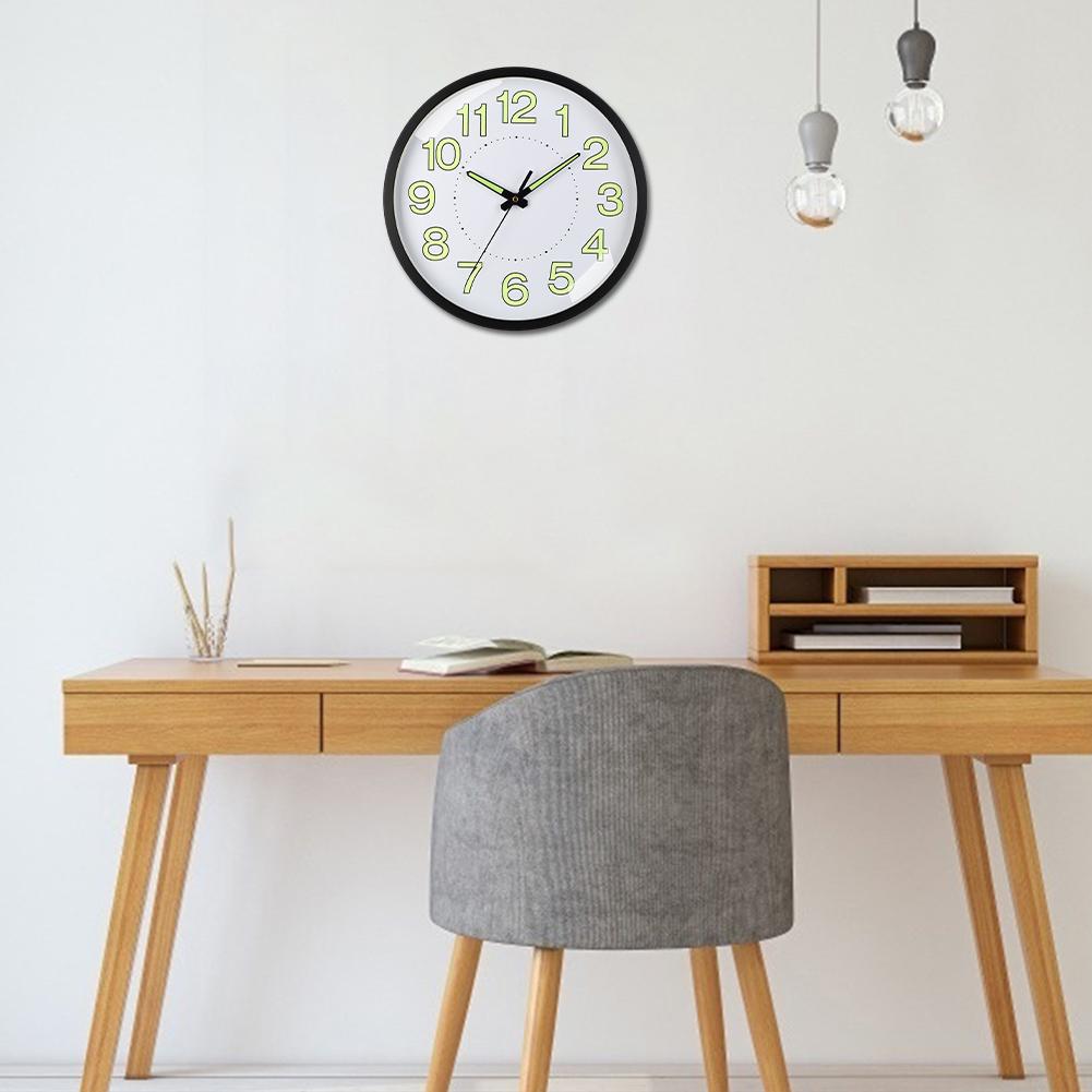 12inch Silent Quartz Clock Non-Ticking Illuminated Clock Energy-Absorbing Numerals&Hands Wall Time Clock for Bedroom Living Room
