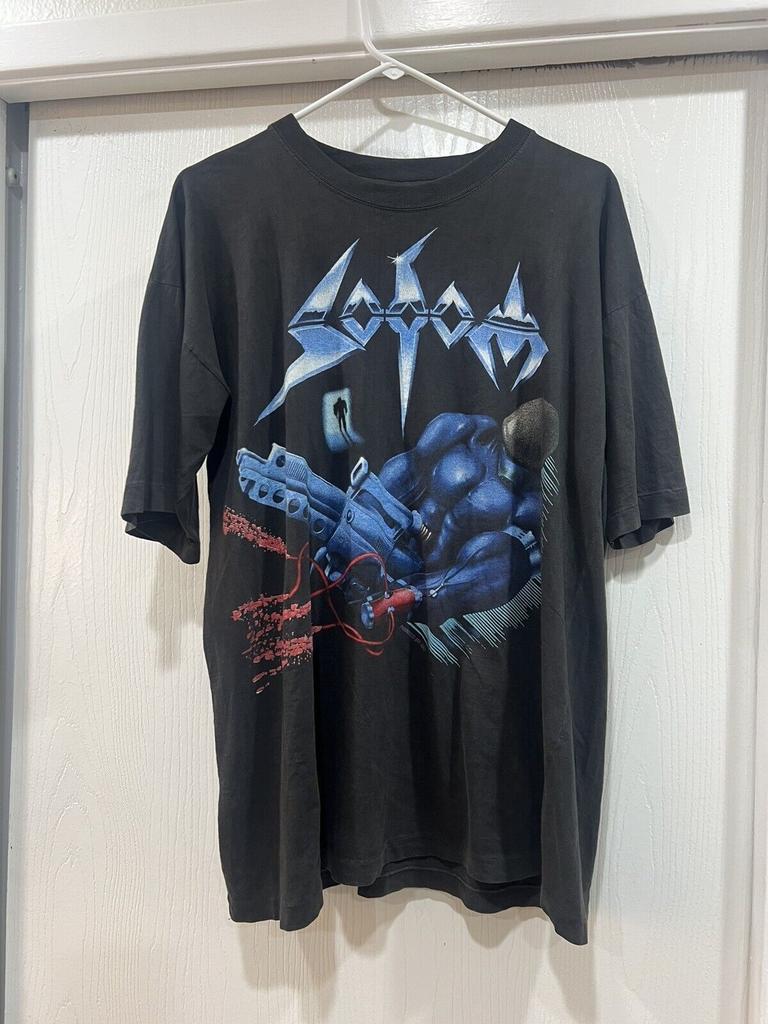 Vintage 1992 Sodom Tapping The Vein Tour Metal T-Shirt Ee1265