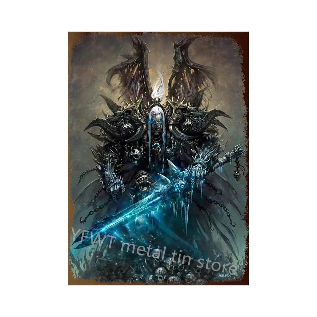 Modern World of Warcraft Game Metal Tin Sign Poster Wall Art Bedroom Studio Home Wall Decoration Cuadros