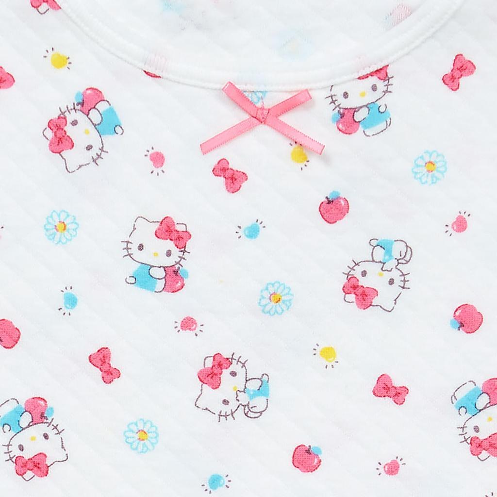 Sanrio Quilted Short Sleeve Undershirt Set Hello with Name 2 225894 Kids' (2 Pieces), Kitty, 120cm, Cotton, Tags, Patterns,