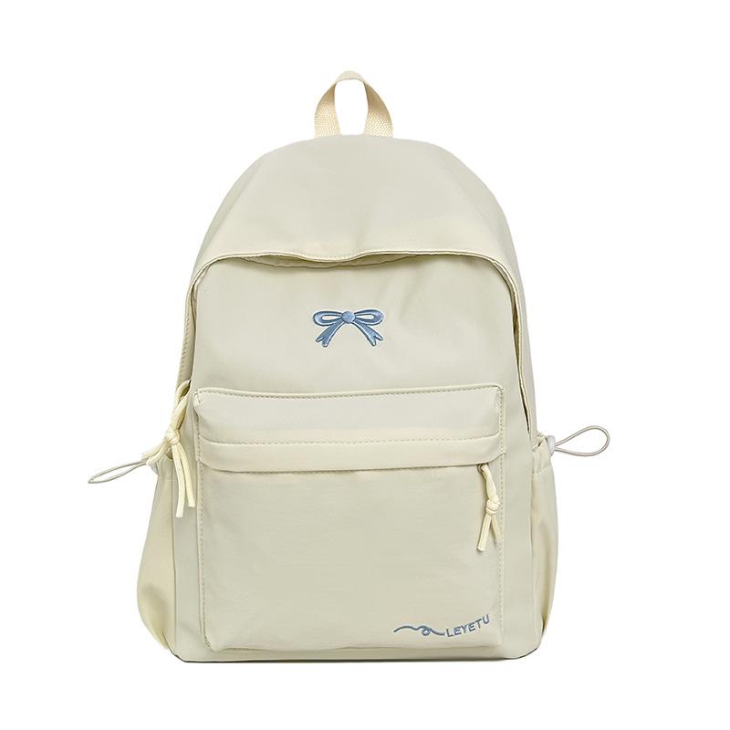 Schoolbag College Student Backpack Junior High School Student Computer Bag Korean Version Simple Girl Bow School Bag Large Capacity Backpack Female