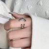 Moderner minimalistischer abstrakter Lächeln-Ring - Einzigartiges Luxus-High-End-Persönlichkeits-Zeigefinger-Accessoire