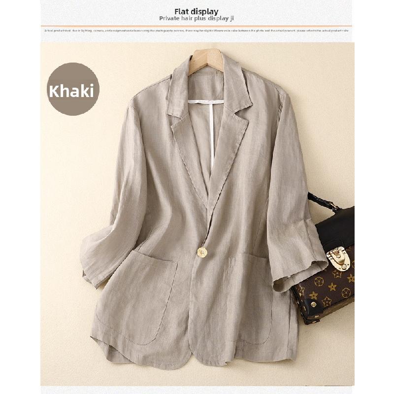 2026 New Casual Three-Quarter Sleeve Short Jacket for Women, Solid Color Blazer