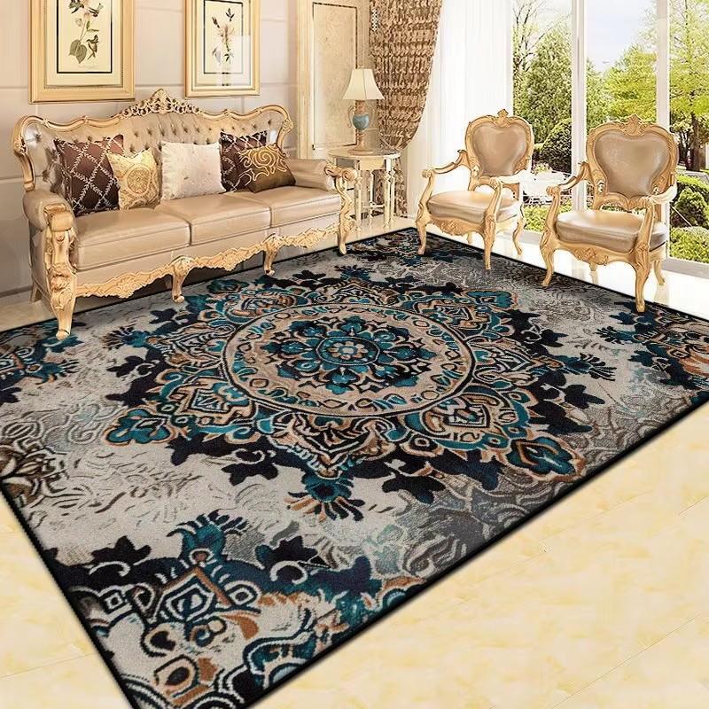 Perský koberec do obývacího pokoje Retro dekorace Velkoplošné protiskluzové koberce Luxusní pohovka Domov Snadno čistitelný Ložnice Společenská místnost Podlahová rohož Boho