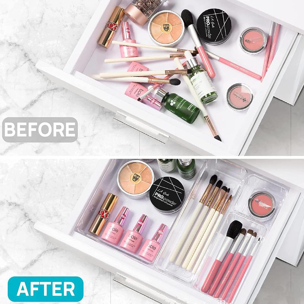 Lismyakey Drawer Storage Divider Small Item Storage Storage Freely Kitchen Organization Dividers, Trays, Boxes, 16-Piece Set, PET, Multi-purpose,