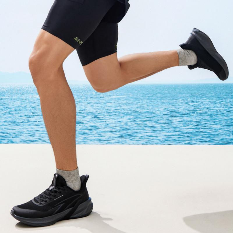 Anta A-Shock Yastıklamalı Kaymaz Düşük Üst Günlük Koşu Ayakkabıları Erkek Temel Siyah Spor Ayakkabı 112435548-5