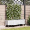 Garden Flower Pot with Irrigation and Wheels 3 Pieces White PP