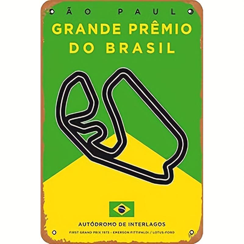 Vintage Look Iron Metal Sign Tin Plate My Racetrack Posters Interlagos Track for Wall Decor